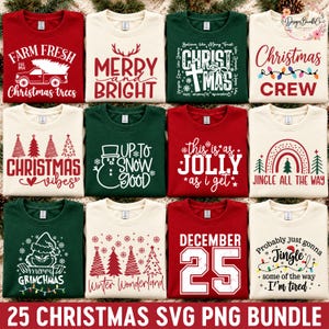 Christmas SVG PNG Bundle, Holiday Quotes, Christmas Tree, Xmas Sweatshirt Designs,  Christmas Svg, Merry Christmas Svg, Boho Christmas Png