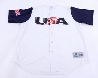Camiseta de béisbol Majestic del equipo de EE. UU. de los años 90