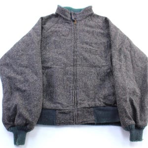 Vintage Pendleton Woolen Mills Grey & Green Zip Up Jacket - ThriftedThreads.com