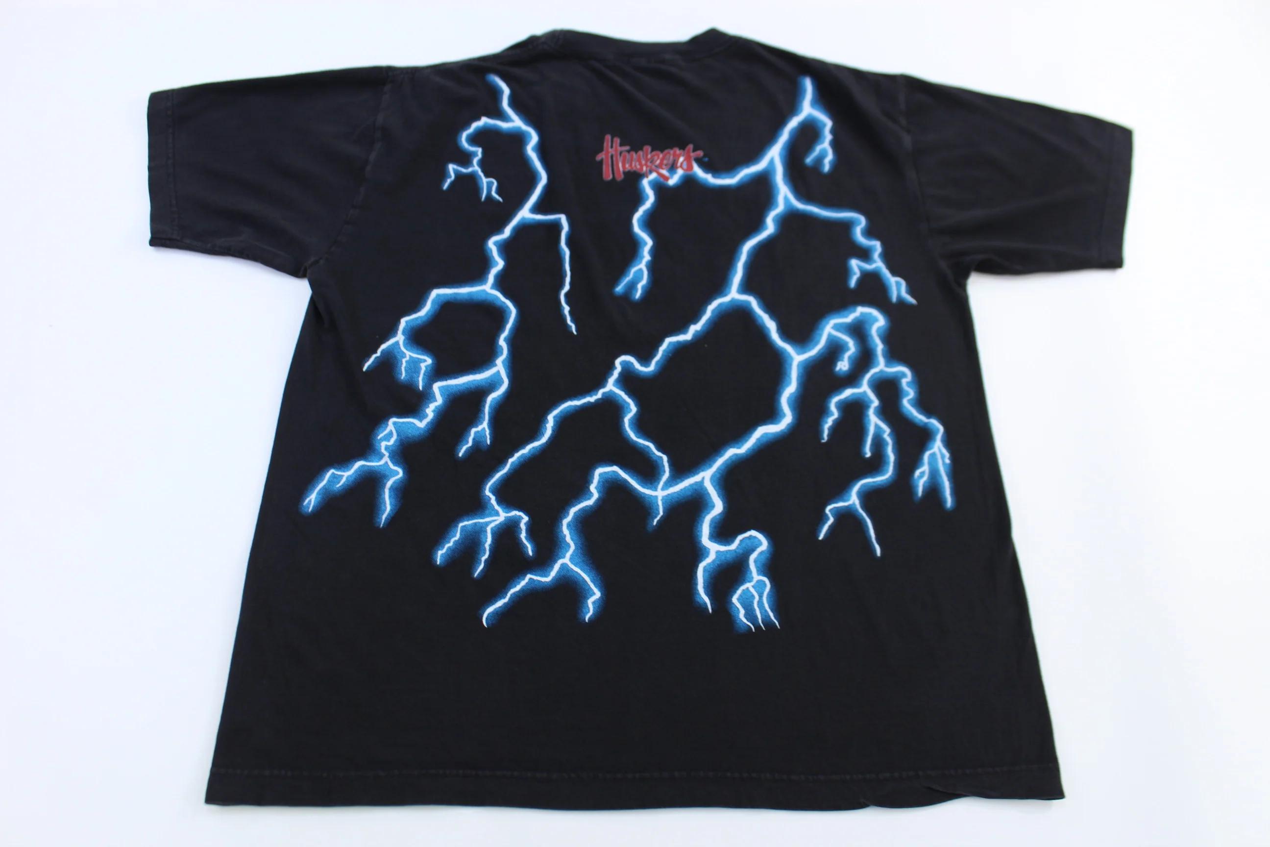90's American Thunder Nebraska Cornhuskers Lighting T-shirt - Etsy
