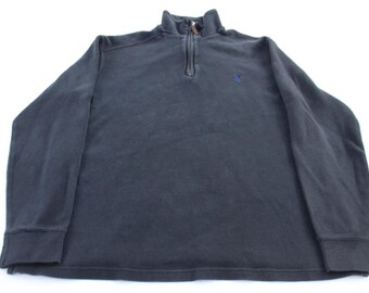 Polo by Ralph Lauren Embroidered Logo Black Quarter Zip Sweater