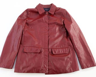 Women's Vintage Isoface Red Leather Jacket