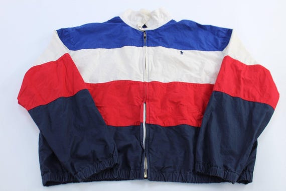 90's Polo by Ralph Lauren Striped Colorblock Jack… - image 1