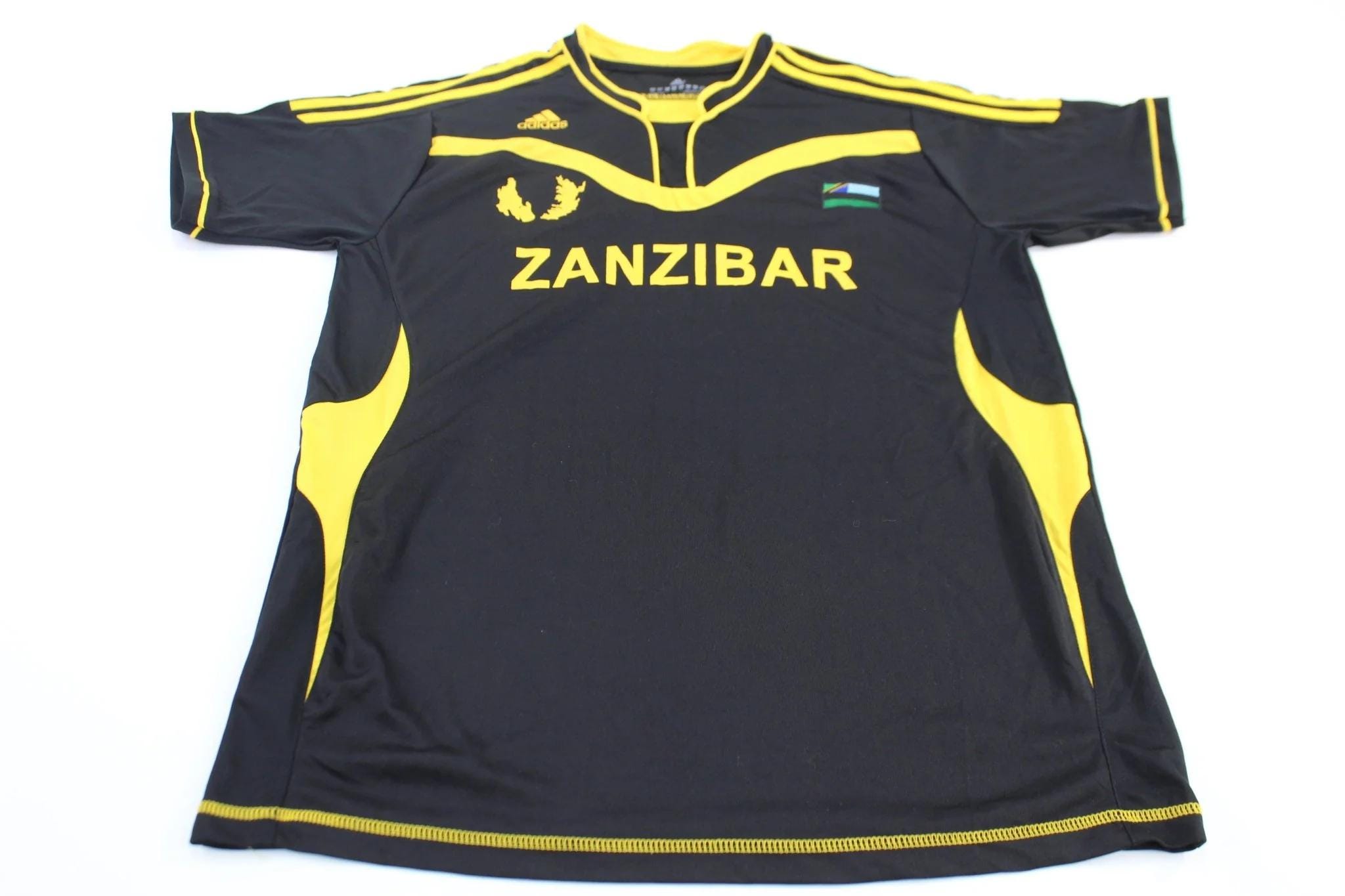 Adidas Embroidered Logo Black & Yellow Zanzibar Soccer Jersey - Etsy