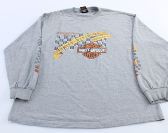 2002 Harley Davidson Motorcycles Grey LS T-Shirt