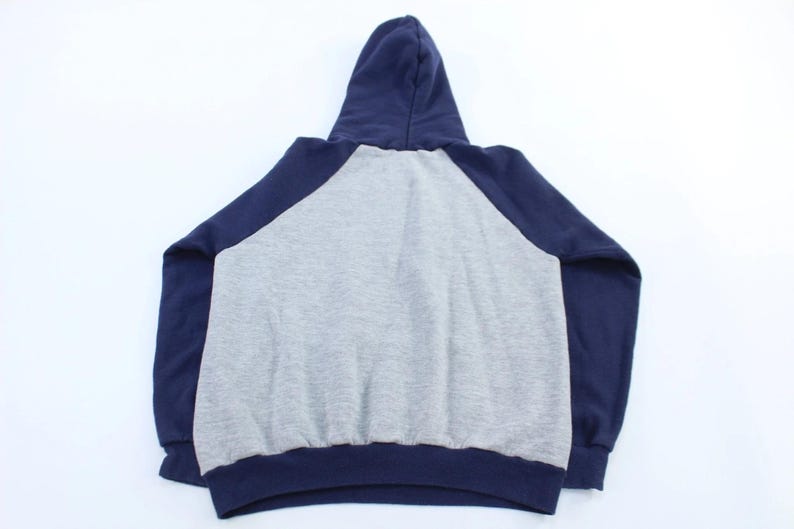 80's Disney Mickey Mouse Grey & Blue Pullover Hoodie - ThriftedThreads.com