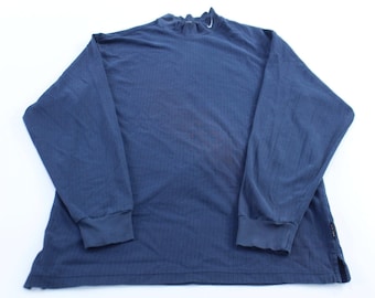 Nike Golf Embroidered Logo Blue Mock Neck LS T-Shirt