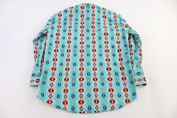 Vintage Wrangler Aztec Pattern LS Button Down - image 2
