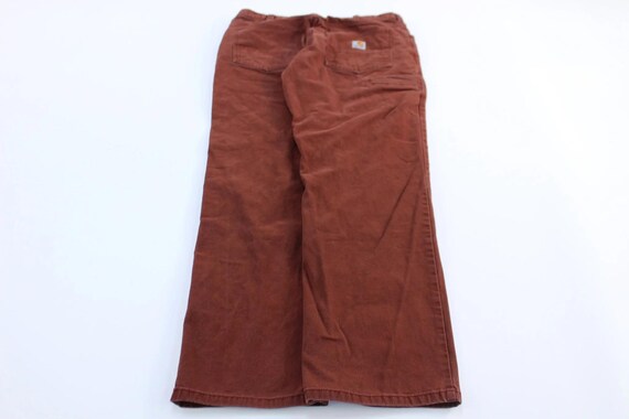 Carhartt Logo Patch Rust Red Relaxed Fit Pants - image 2