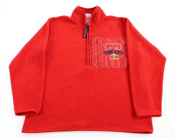 90's Looney Tunes Red Quarter Zip Sweater
