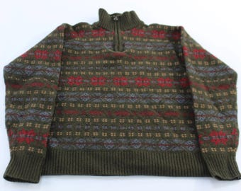 Women's Vintage Pendleton Woolens Mills Lambs Wool Patterned Sweater
