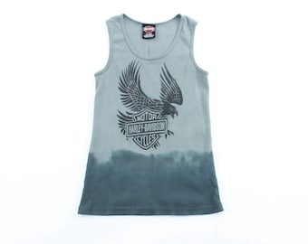 Women's Harley Davidson Motorcycles Green Tie-Dye Tank Top