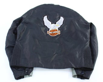 Vintage Hot Leathers Harley Davidson Motorcycles Patch Jacket
