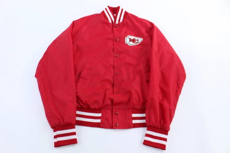 80's Kansas City Chiefs Football Bomber Jacket - ThriftedThreads.com