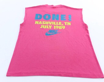 1989 Nike Just Do It Nashville, Tennessee Pink Tank Top - Etsy