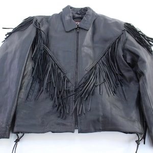 Interstate Black Leather Fringe Jacket