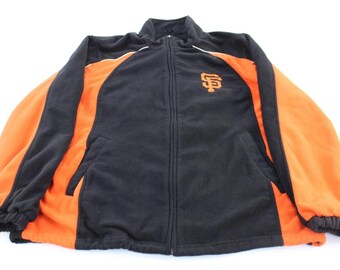 Chaqueta polar con cremallera y bordado negro y naranja de los Padres de San Diego