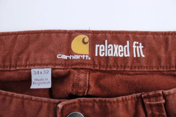 Carhartt Logo Patch Rust Red Relaxed Fit Pants - image 3