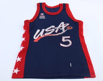 Vintage 90s Champion USA Basketball Jersey #5 Grant Hill | Team