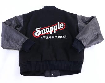 90's Snapple Tea Black Bomber Jacket