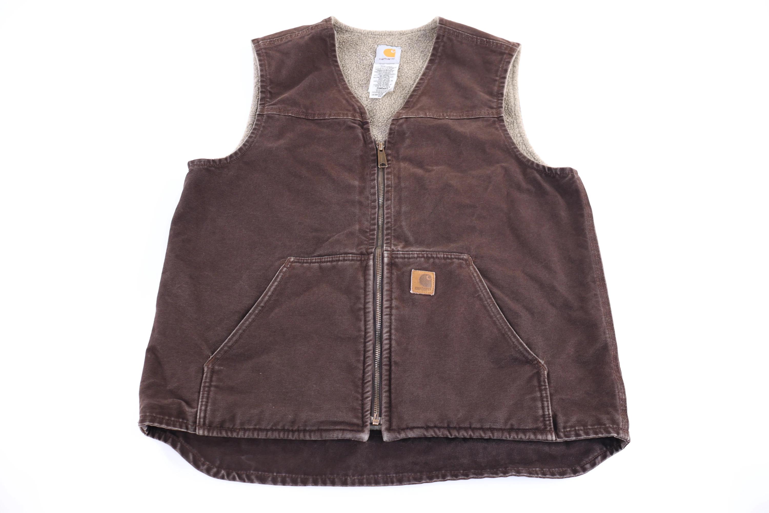 Carhartt Logo Patch Brown Full Zip Vest