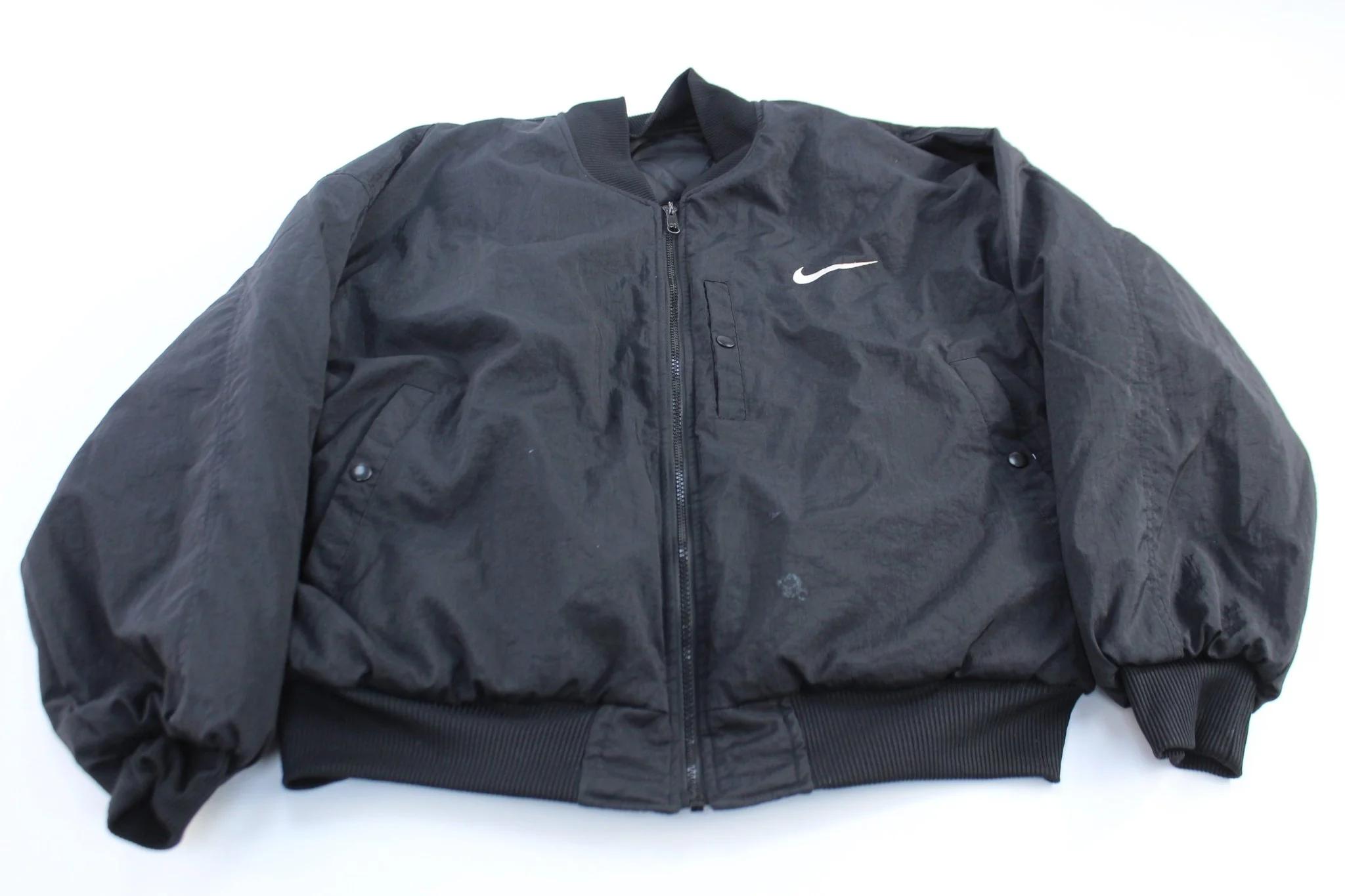 ジャケット・アウター 00s nike reversible onepoint down jacket NIKE Reversible Puffer Coat Vintage Black/Green 90s Swoosh