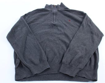 Polo Ralph Lauren Embroidered Logo Grey Quarter Zip Sweater