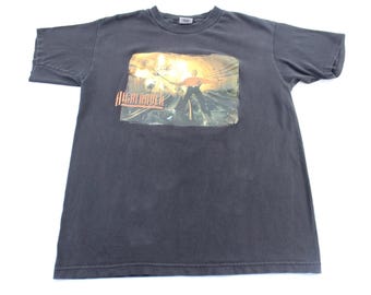 Vintage 1990s Highlander All Over Print Movie Promo T-shirt