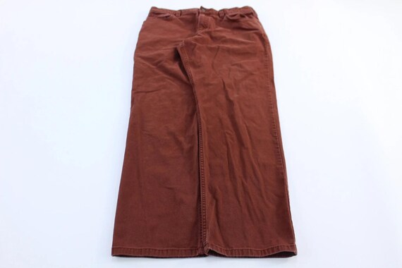 Carhartt Logo Patch Rust Red Relaxed Fit Pants - image 1