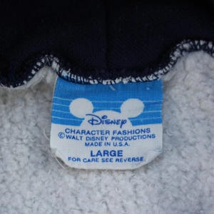 80's Disney Mickey Mouse Grey & Blue Pullover Hoodie - ThriftedThreads.com