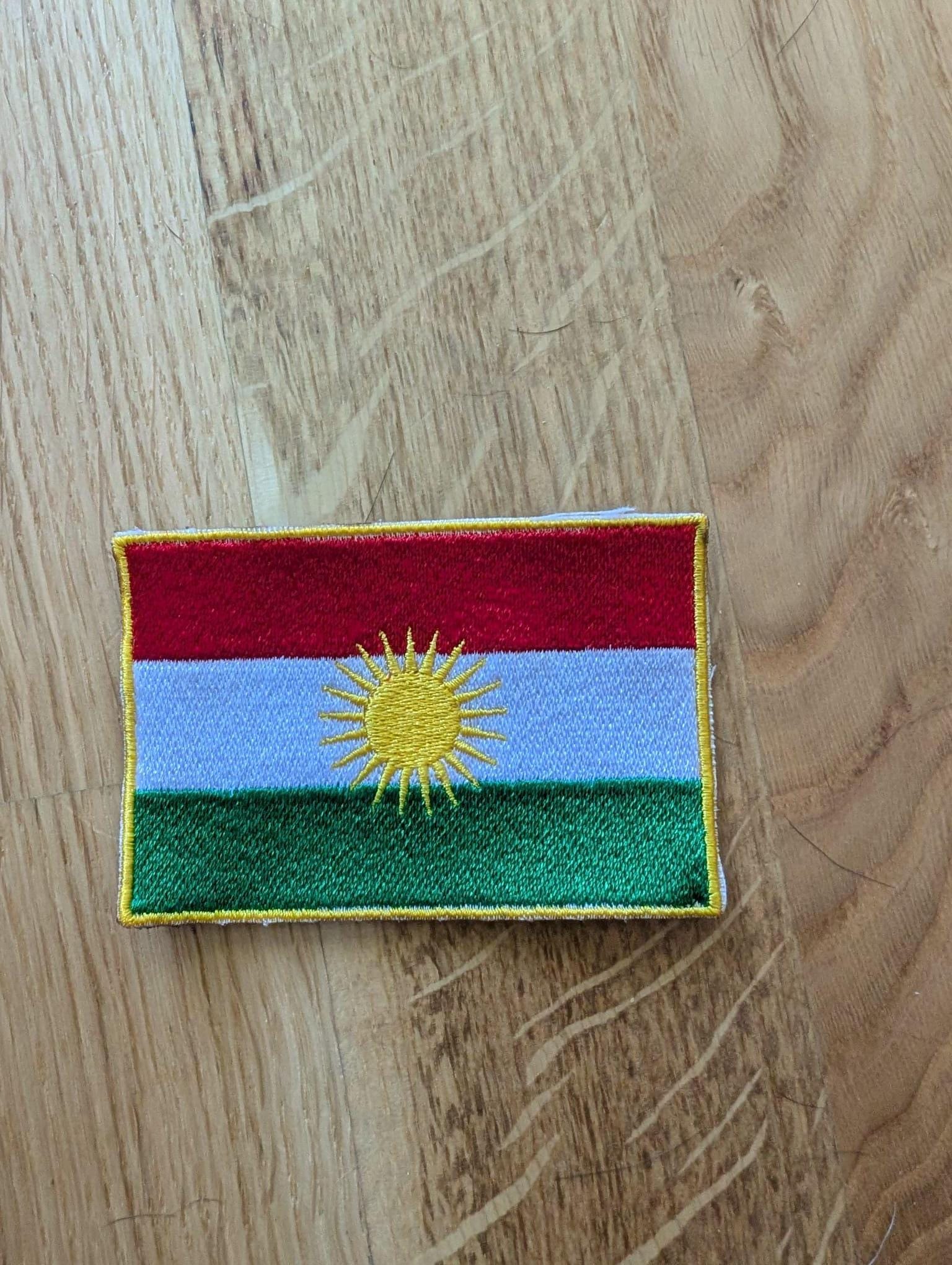 Kurdistan Flag Patch - Premium Embroidered Appliqué - Middle Eastern - Foto 7