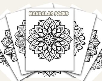 Kolorowanka z mandalami, proste wzory mandali (do druku w formacie PDF)