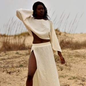 High Slit Skirt Set, Maxi Skirt Dress, Boho Swimsuit, Goddess Skirt Set, Cover-up, Two Piece Skirt Set, Yoga Outfit, Beach Outfit, Gift her