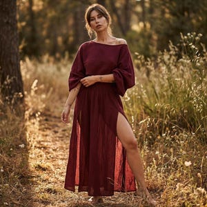 Boho Skirt and Top Set: Flowy Eco-Friendly Summer Outfit