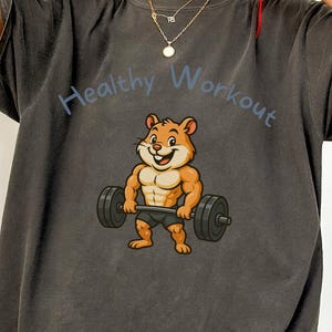 Healty Workout Shirt,Cute Hamster Meme T-Shirt Peace Sign Scared Hamster Funny Meme Top for Pet Lovers,Cute Rodent T-shirt