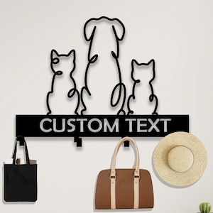 Metal Wall Hook  Cat Coat,Metal Wall Art,Dog holder, Keys Holder, Hook Rack,Personalized Metal Wall Coat Hanger,Clothes Hook,Towel Hooks