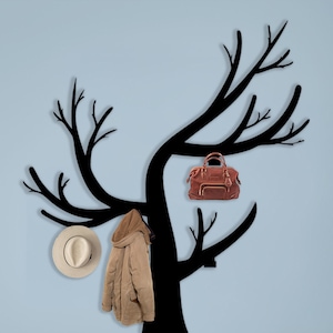 Branch Tree Wall Hook,Decorative Hanger,Entryway Organizer, Hanging Coat Rack, Metal Tree Wall Art, Key Holder for Wall, Hat & Bag Rack