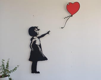 Banksy Balloon Girl Metal Wall Art: Modern Graffiti Decor - Etsy