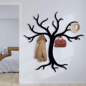 Branch Tree Wall Hook,Decorative Hanger,Entryway Organizer, Hanging Coat Rack, Metal Tree Wall Art, Key Holder for Wall, Hat & Bag Rack
