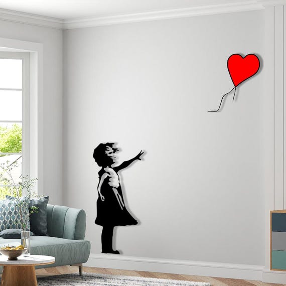Banksy Balloon Girl Metal Wall Art: Modern Graffiti Decor - Etsy
