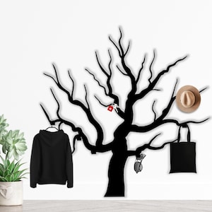 Tree Wall Hook,Decorative Hanger,Entryway Organizer, Hanging Coat Rack, Metal Tree Wall Art, Key Holder for Wall, Hat & Bag Rack