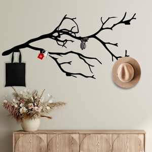 Branch Tree Wall Hook,Decorative Hanger,Entryway Organizer, Hanging Coat Rack, Metal Tree Wall Art, Key Holder for Wall, Hat & Bag Rack