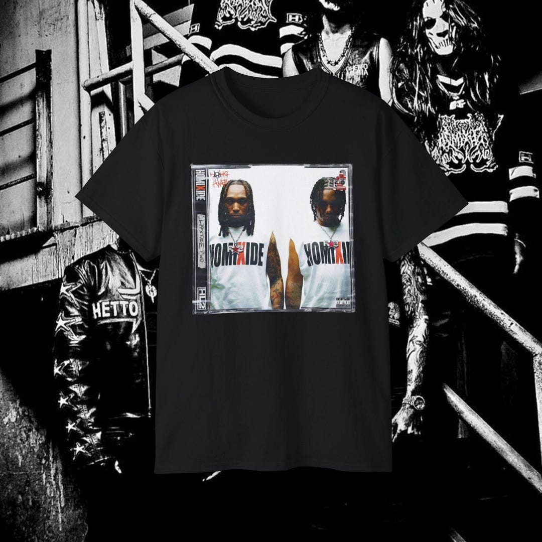 Homixide Gang Tシャツ ブラック Mサイズ Homixide Gang HL2 Homixide Lifestyle 2 Album Merch Unisex Heavy
