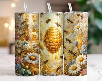 Sweet Honey Bee Flower 20oz Tumbler