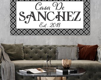 Custom Spanish Last Name Sign with Est Date Personalized Hispanic & Mexican Decor, La Familia