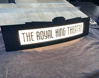 Custom Home Theater LED Signs: Personalized Art Deco Movie Room Decor