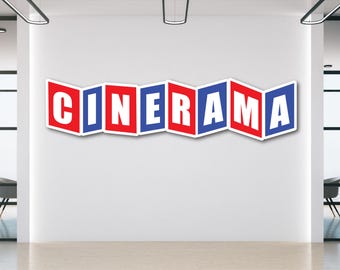 Cinerama Home Theater Sign: Vintage Movie Room Decor Reproduction Sign