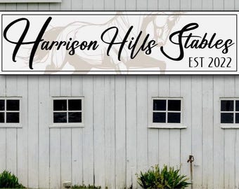 Custom Ranch Horse Stable Sign Personalized Outdoor Durable Aluminum Panel, Rustic Farmhouse Decor