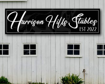 Custom Ranch Horse Stable Sign Personalized Outdoor Durable Aluminum Panel, Rustic Farmhouse Decor