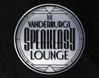 Personalized Art Deco Speakeasy Sign Basement Bar, Lounge, Home Theater